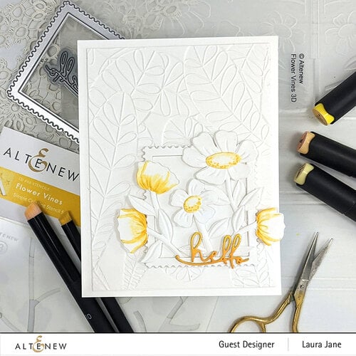 Altenew - Simple Coloring Stencils - 3 in 1 Set - Flower Vines