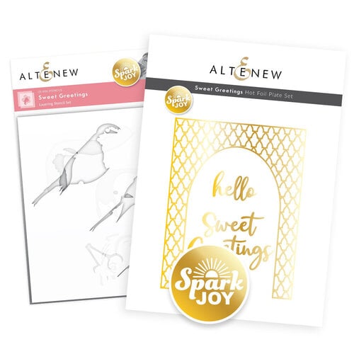 Altenew - Spark Joy - Hot Foil Plates and Layering Stencils - Sweet Greetings
