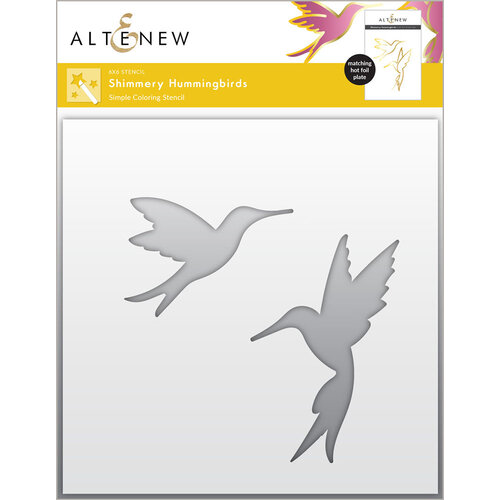 Altenew - Simple Coloring Stencil - Shimmery Hummingbirds