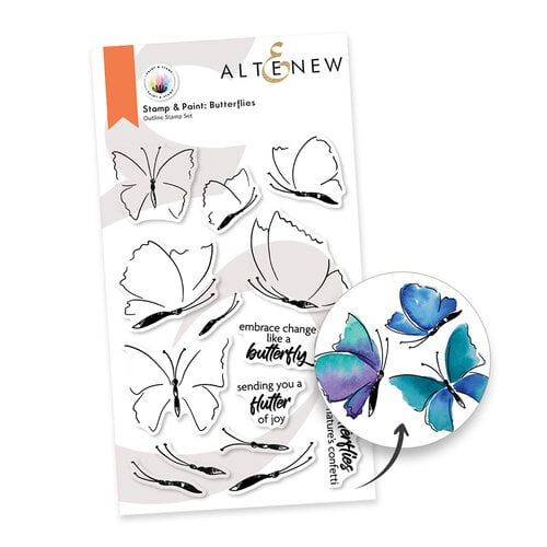 Altenew - Clear Photopolymer Stamps - Paint and Stamp Butterflies