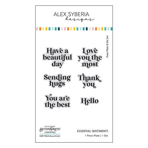 Alex Syberia Designs - Press Plate and Die Set - Essential Sentiments