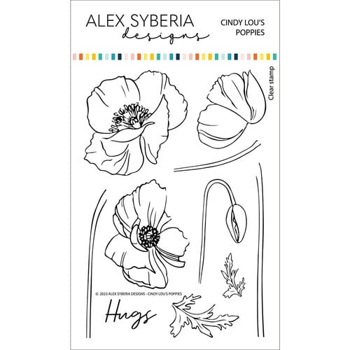 Alex Syberia Designs - Clear Photopolymer Stamps - Cindy Lou's Poppies