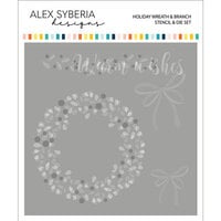 Alex Syberia Designs - Stencil and Die Set - Holiday Wreath And Branch