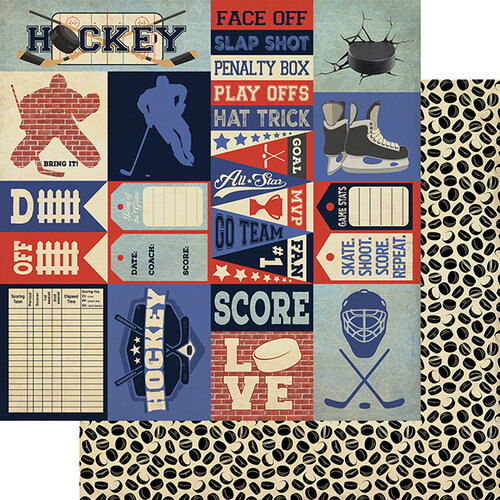 Authentique Paper - All Star Collection - 12 x 12 Double Sided Paper - Hockey Sentiments