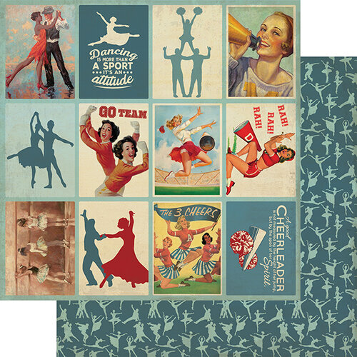 Authentique Paper - All Star Collection - 12 x 12 Double Sided Paper - Dance and Cheer Images