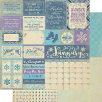 Authentique Paper - Calendar Collection - 12 x 12 Double Sided Paper - January Sentiments