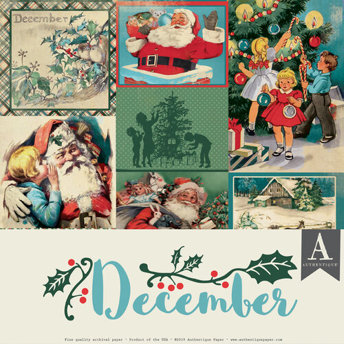 Authentique Paper - Christmas - Calendar Collection - 12 x 12 Collection Pack - December