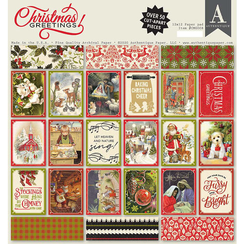 Authentique Paper - Christmas Greetings Collection - 12 x 12 Paper Pad