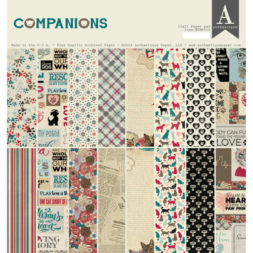Authentique Paper - Companions Collection - 12 x 12 Double-Sided Paper Pad