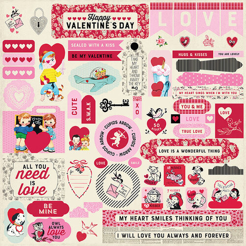 Authentique Paper - Love Notes Collection - 12 x 12 Cardstock Stickers - Details
