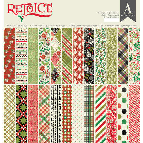 Authentique Paper - Christmas - Rejoice Collection - 12 x 12 Paper Pad