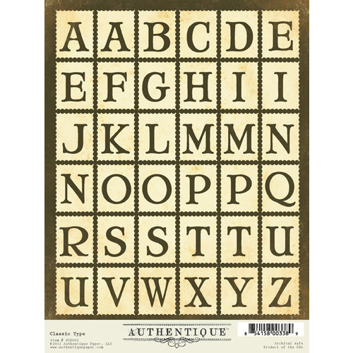 Authentique Paper - Blissful Collection - Cardstock Stickers - Classic Type Alphabet