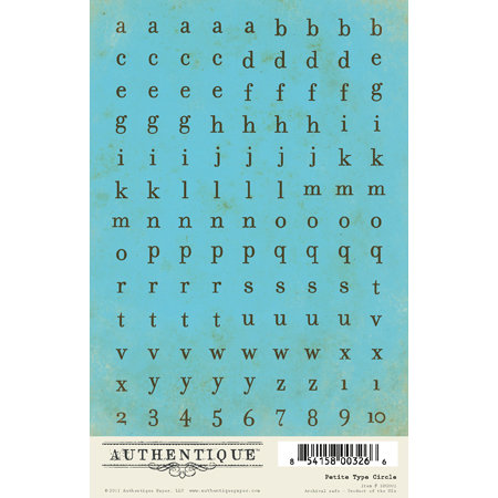 Authentique Paper - Journey Collection - Cardstock Stickers - Petite Type Circle Alphabet