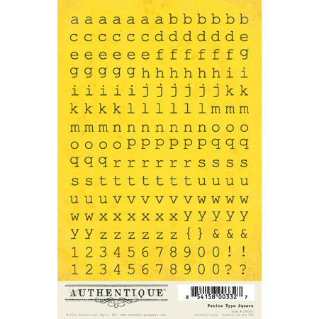 Authentique Paper - Blissful Collection - Cardstock Stickers - Petite Type Square Alphabet