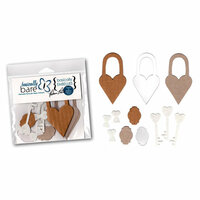 Basically Bare - Basically Embellies - Signature Series - Acrylic Cardboard Chipboard and Felt Pieces - Lovely Locket Set