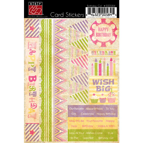 Bazzill Basics - Cardstock Stickers for Card Making - Birthday Girl
