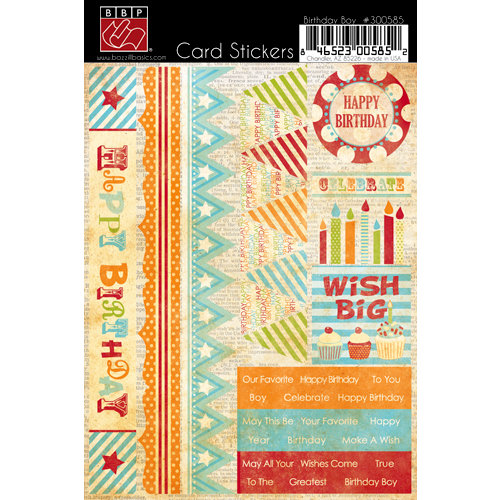 Bazzill Basics - Cardstock Stickers for Card Making - Birthday Boy