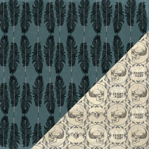 Bazzill Basics - Janet Hopkins - Arsenic and Lace Collection - 12 x 12 Double Sided Paper - Feathers