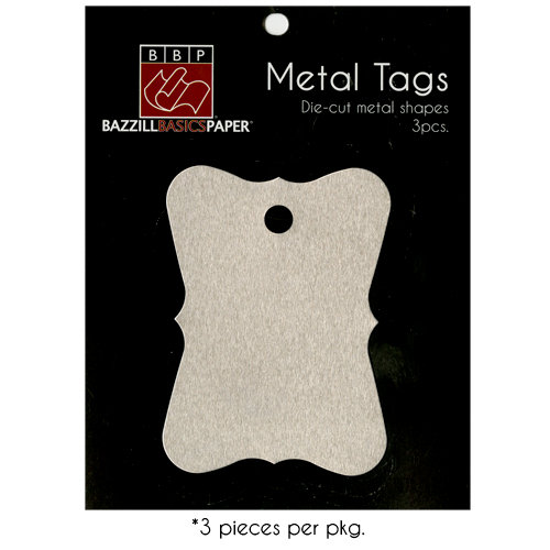 Bazzill Basics - Metal Tags - Antique Rectangle