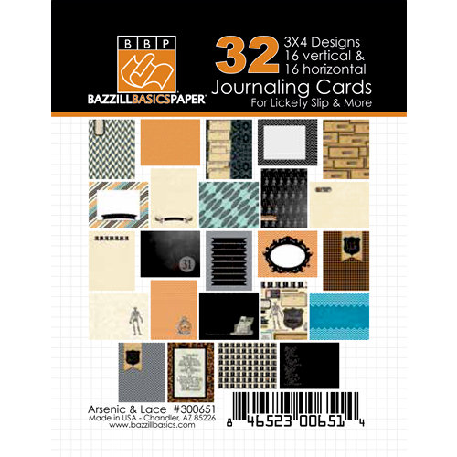 Bazzill Basics - Janet Hopkins - Arsenic and Lace Collection - 3 x 4 Journaling Cards