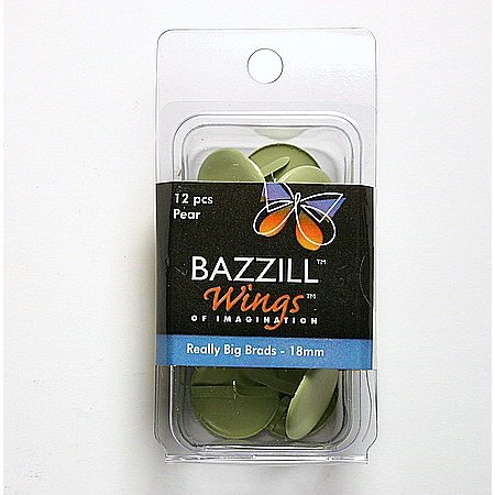 Bazzill Basics - Really Big Brads - 18 mm - Pear, CLEARANCE