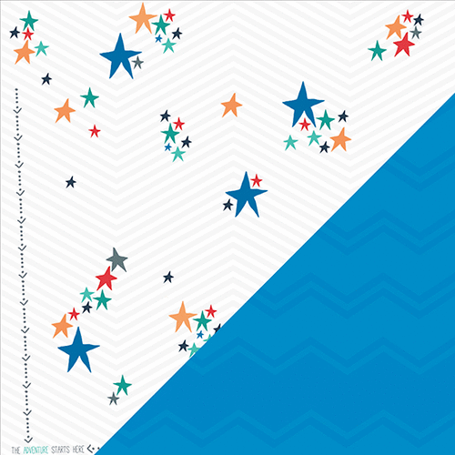 Bazzill Basics - The Adventures Of Collection - 12 x 12 Double Sided Paper - Seeing Stars