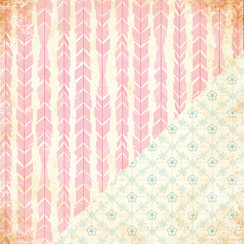 Bazzill Basics - Vintage Lace Collection - 12 x 12 Double Sided Paper - Feathers