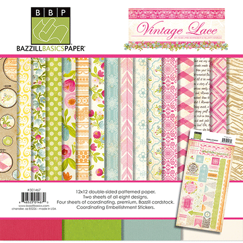 Bazzill Basics - Vintage Lace Collection - 12 x 12 Assortment Pack