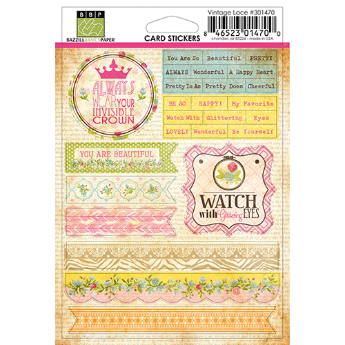 Bazzill Basics - Vintage Lace Collection - Card Stickers