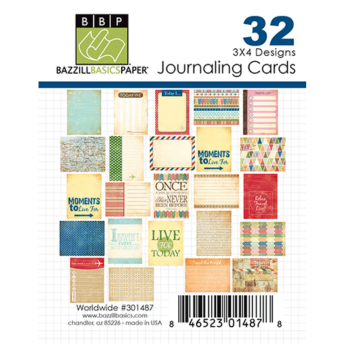 Bazzill Basics - Worldwide Collection - 3 x 4 Journaling Cards