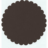 Bazzill Basics - 12x12 Medium Scallop Circle Cardstock - Brown