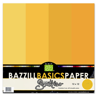 Bazzill Basics - Bazzill Smoothies - 4 Colors - 12x12 Cardstock - Pineapple Bliss, CLEARANCE