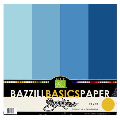 Bazzill Basics - Bazzill Smoothies - 4 Colors - 12x12 Cardstock - Island Breeze
