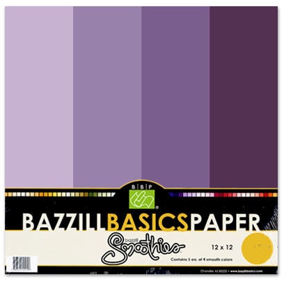 Bazzill Basics - Bazzill Smoothies - 4 Colors - 12x12 Cardstock - Boysenberry Delight, CLEARANCE