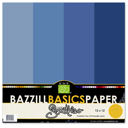 Bazzill Basics - Bazzill Smoothies - 4 Colors - 12x12 Cardstock - Huckleberry Pie