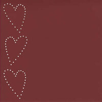 Bazzill Basics - In Stitch'z Cardstock - Hearts - Pomegranate