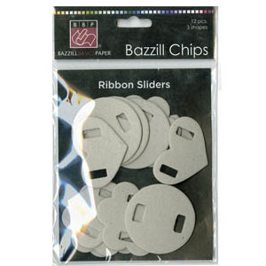 Bazzill Basics - Chips - Die Cut Chipboard Shapes - Ribbon Sliders, CLEARANCE