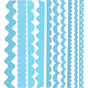 Bazzill Basics - Just the Edge - 12 Inch Cardstock Strips - Atlantic, CLEARANCE