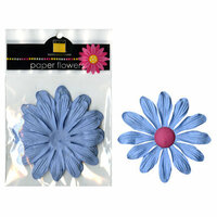 Bazzill Basics - Paper Flowers - Gerbera 4 Inch - Slate Blue, CLEARANCE