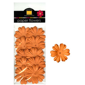 Bazzill Basics - Paper Flowers - Primula 1 Inch - Creamsicle, CLEARANCE