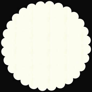 Bazzill Basics - 12x12 Medium Scalloped Circle Cardstock - Cream Puff