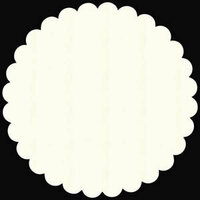 Bazzill Basics - 12x12 Medium Scalloped Circle Cardstock - Cream Puff