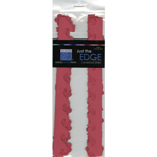 Bazzill Basics - Just the Edge - 12 Inch Cardstock Strips - Ruby Red, CLEARANCE