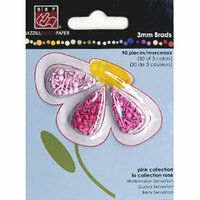 Bazzill Basics - 3 mm Brads - Pink Collection, CLEARANCE
