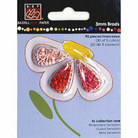 Bazzill Basics - 3 mm Brads - Red Collection, CLEARANCE