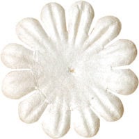 Bazzill Basics - Paper Flowers - 0.75 Inch Bachelor Button - White, CLEARANCE