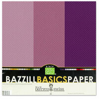 Bazzill - Dotted Swiss - 12 x 12 Cardstock Pack - 15 Sheets - Plum Pudding Trio