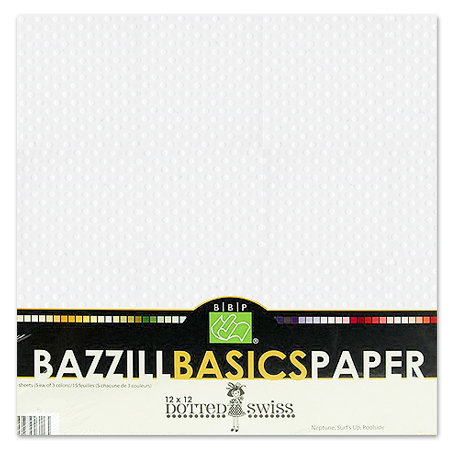 Bazzill - Dotted Swiss - 12 x 12 Cardstock Pack - 25 Sheets - Salt