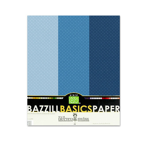 Bazzill - Dotted Swiss - 8.5 x 11 Cardstock Pack - 15 Sheets - Neptune Trio