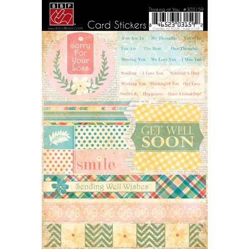 Bazzill Basics - Cardstock Stickers for Card Making - Thinking of You
